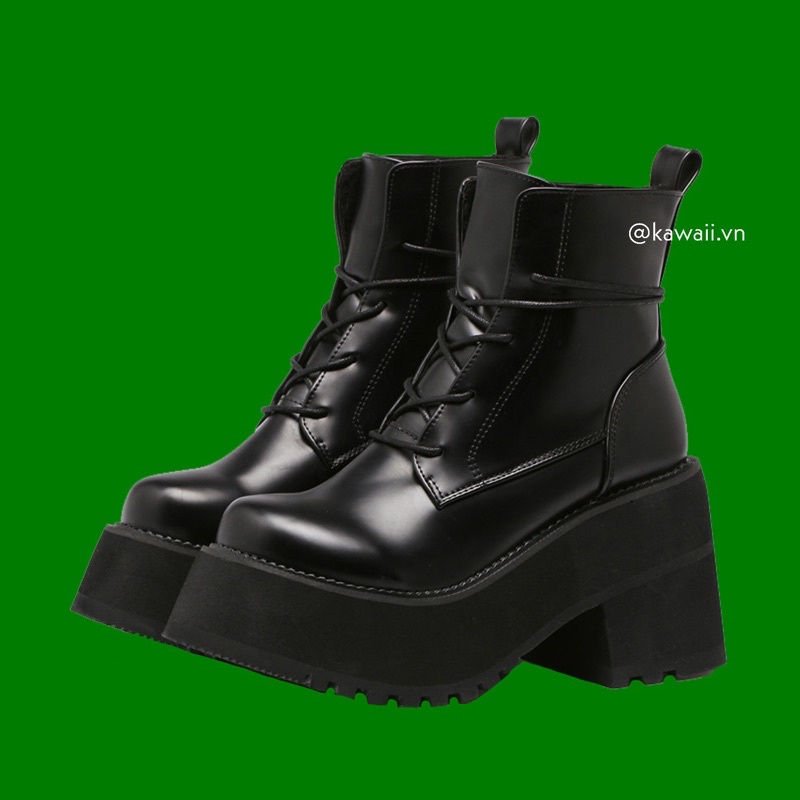 [Có sẵn] HIGH HEELS BOOTS - Giày Boots Cao Gót 8cm chọi bể đầu Kawaii.vn (Ảnh thật shop tự thực hiện)