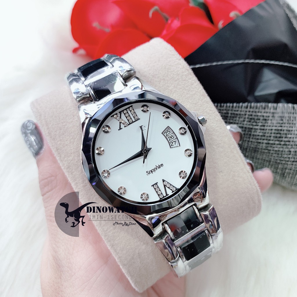 Đồng Hồ Nam Unisex Roda Sapphire , Dây Thép + Đá Ceramic , Size 38mm