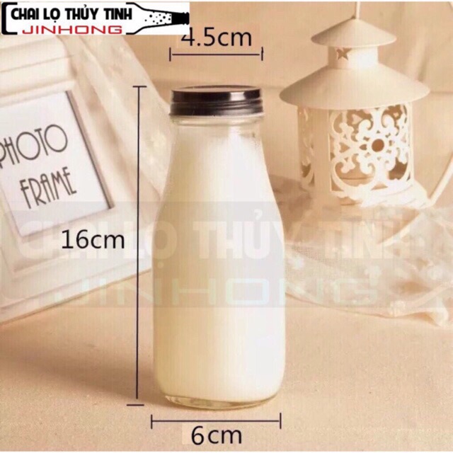 CHAI THUỶ TINH ĐỰNG SỮA 300ml NẮP THIẾC