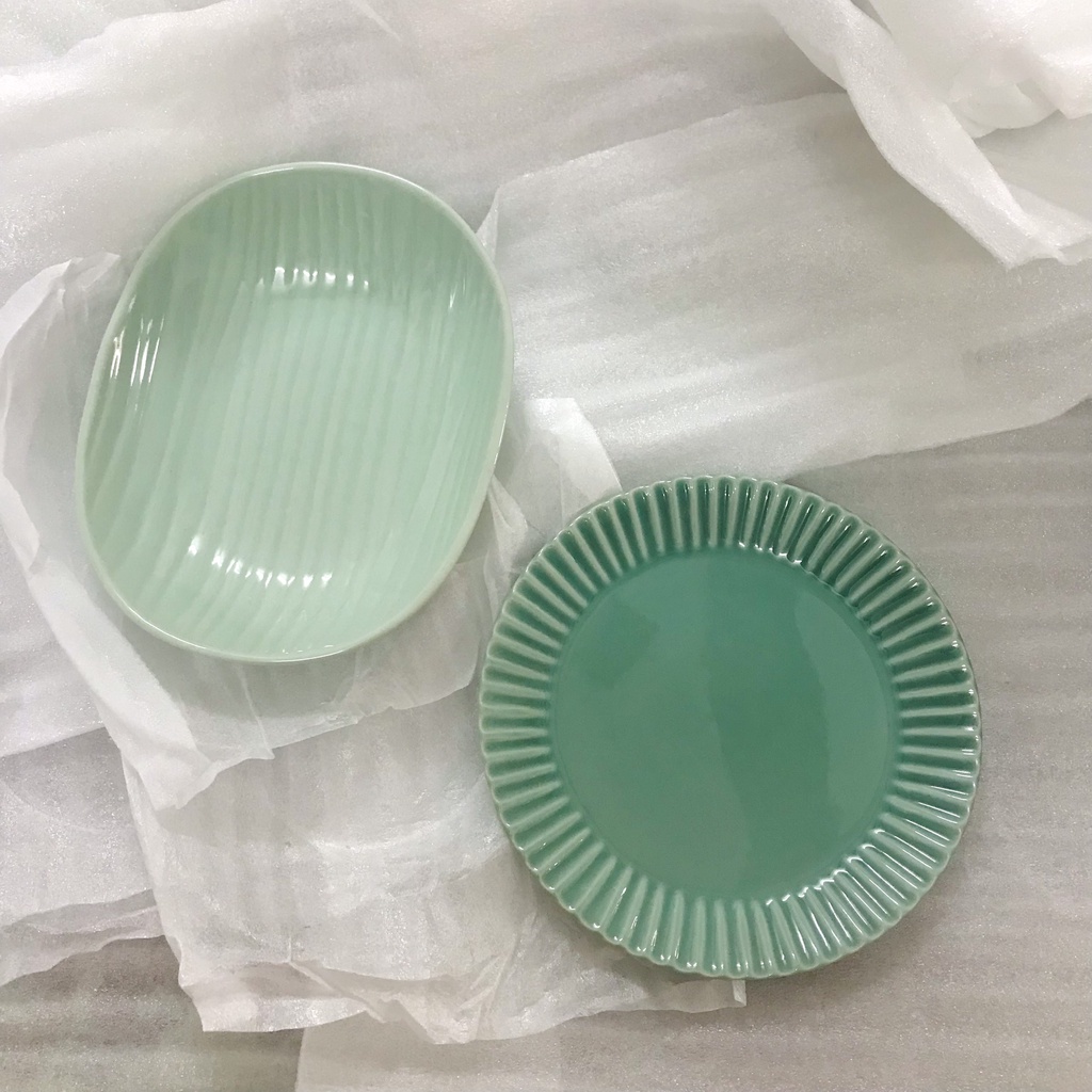 Mẫu đĩa style Hàn Quốc xinh màu xanh