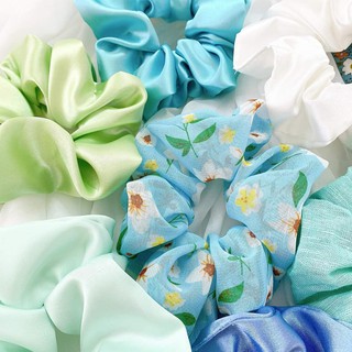 Dây Cột Tóc Trơn - Scrunchies Vải Phi Bóng