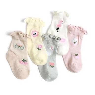 Set 5 đôi tất cotton dành cho bé dòng unisex, chất liệu dày dặn co giãn - Hàng Quảng Châu Cao Cấp (T28)