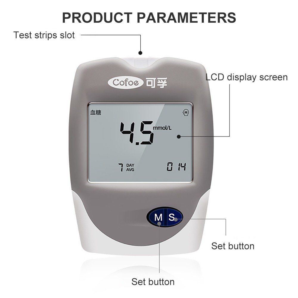 Cofoe Que thử nồng độ đường huyết/Cholesterol/Uric Acid+ lưỡi chích 3 trong 1 phù hợp với mọi thiết bị đo