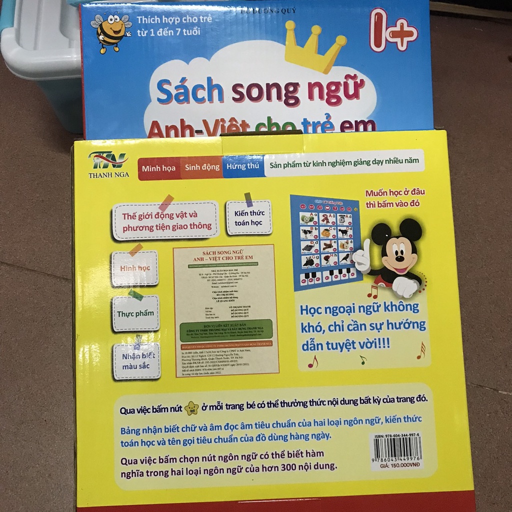 Phiên Bản Mới nhất] Sách Nói Điện Tử Song Ngữ Anh- Việt Giúp Trẻ Học Tốt Tiếng Anh- Cho Bé Từ 1- 7 Tuổi