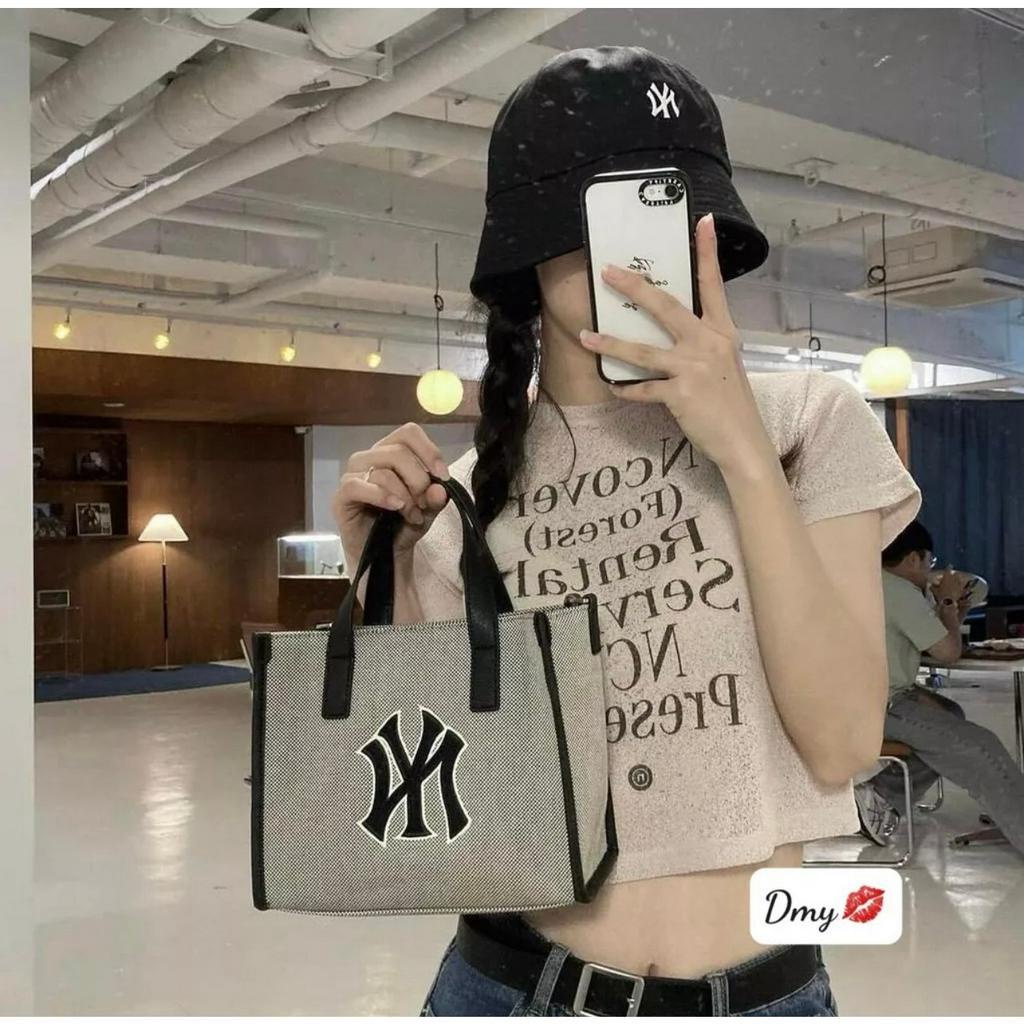 Túi Xách MLB NY Basic Big Logo Canvas Bucket Bag Full Tag Mac đầy đủ như hình