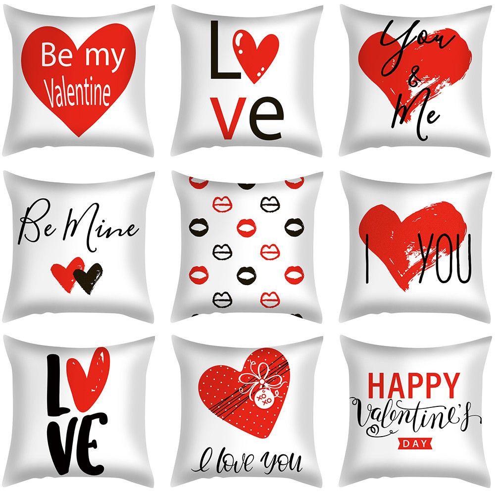 .Vỏ Gối Vuông 45 * 45cm Chủ Đề Valentine Độc Đáo
