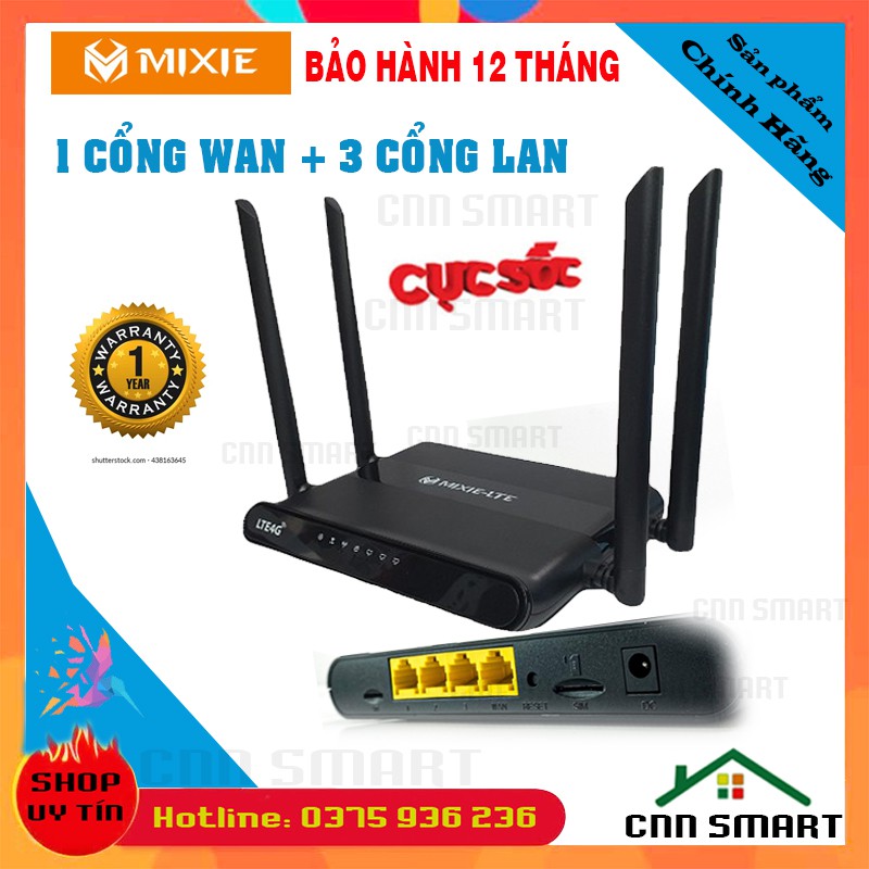 Bộ Phát Wifi Dùng Từ Sim 4G MIXIE-LTE ( 1 WAN )+( 3 LAN) Dùng cho Xe Khách, Xe Bus, Lắp Camera Phát 4G Từ Sim Tenda 4G03