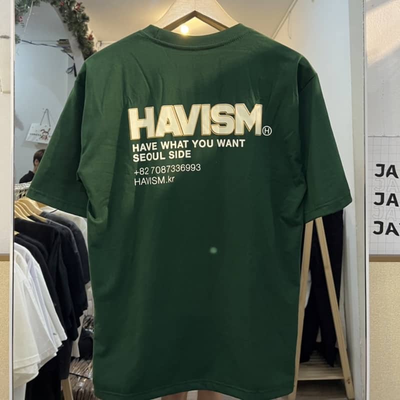 Áo Thun Tay Lỡ Unisex HAVISM màu TRẮNG , XANH/Nam nữ unisex/FREESHIP 99K ❤️ Jaystoree2