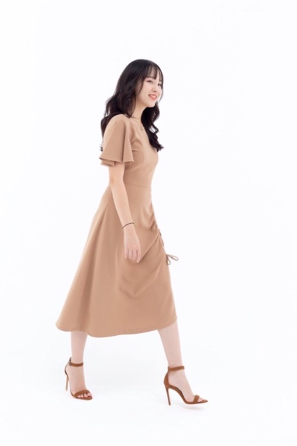 Đầm kem rút dây v2 (kèm hình thật) | BigBuy360 - bigbuy360.vn