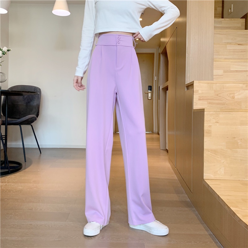 Quần ống rộng lưng cao thời trang 4 mùa năm  cho nữ