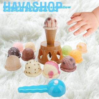 Havashop Plastic Stacking Ice Cream Toy Balancing Game with Scooper for Kid Child