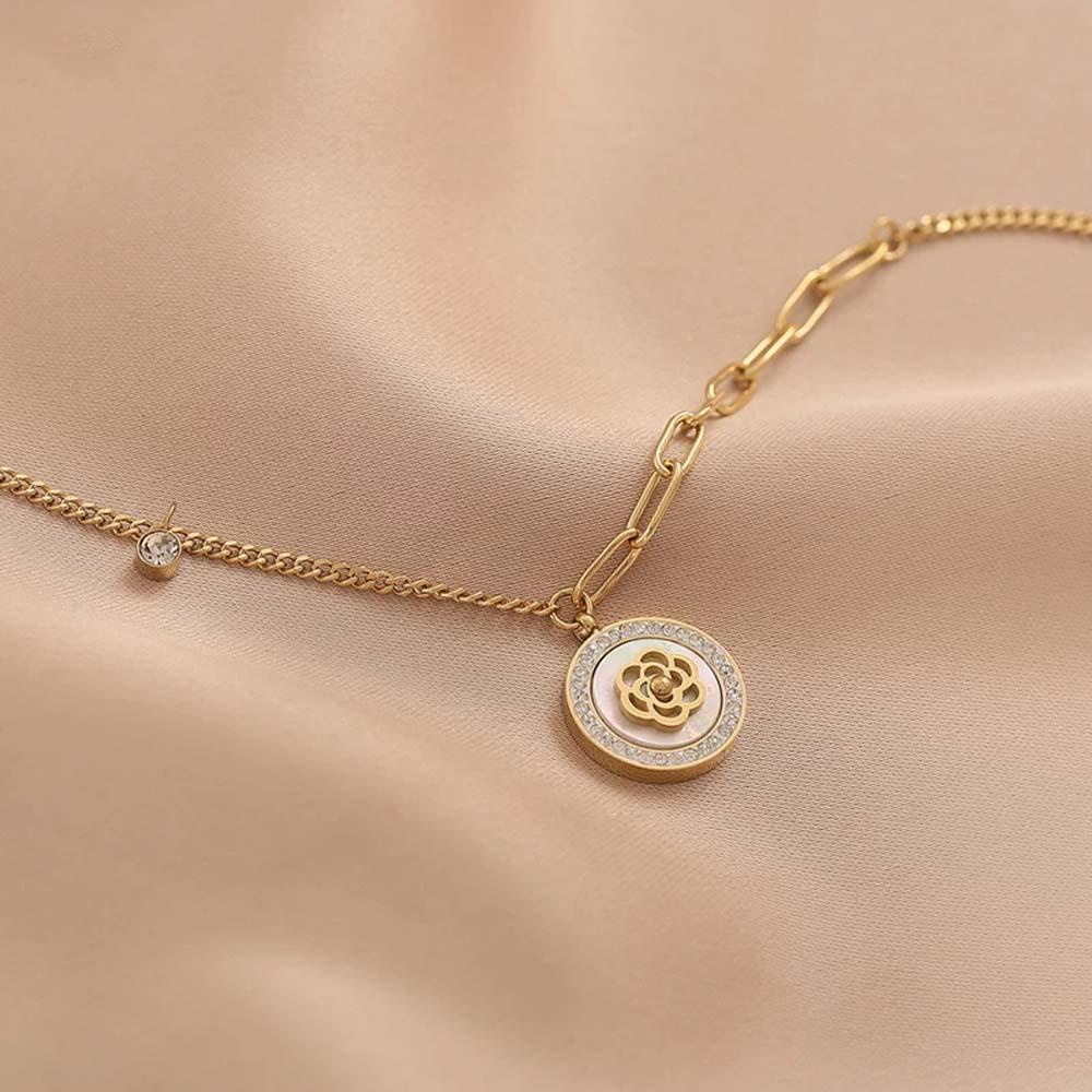 Khuyên Tai Dây Xích Hình Hoa Trà Thời Trang Hàn Quốc Cho Nữ