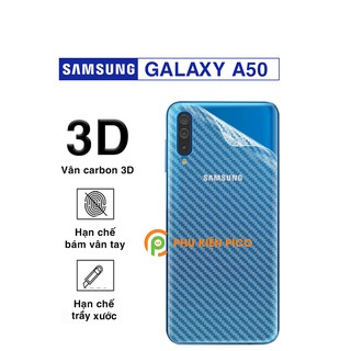 [XẢ KHO] Dán lưng Samsung A50 trong suốt nổi vân Carbon 3D tản nhiệt tốt - Dán lưng vân Carbon Samsung Galaxy A50