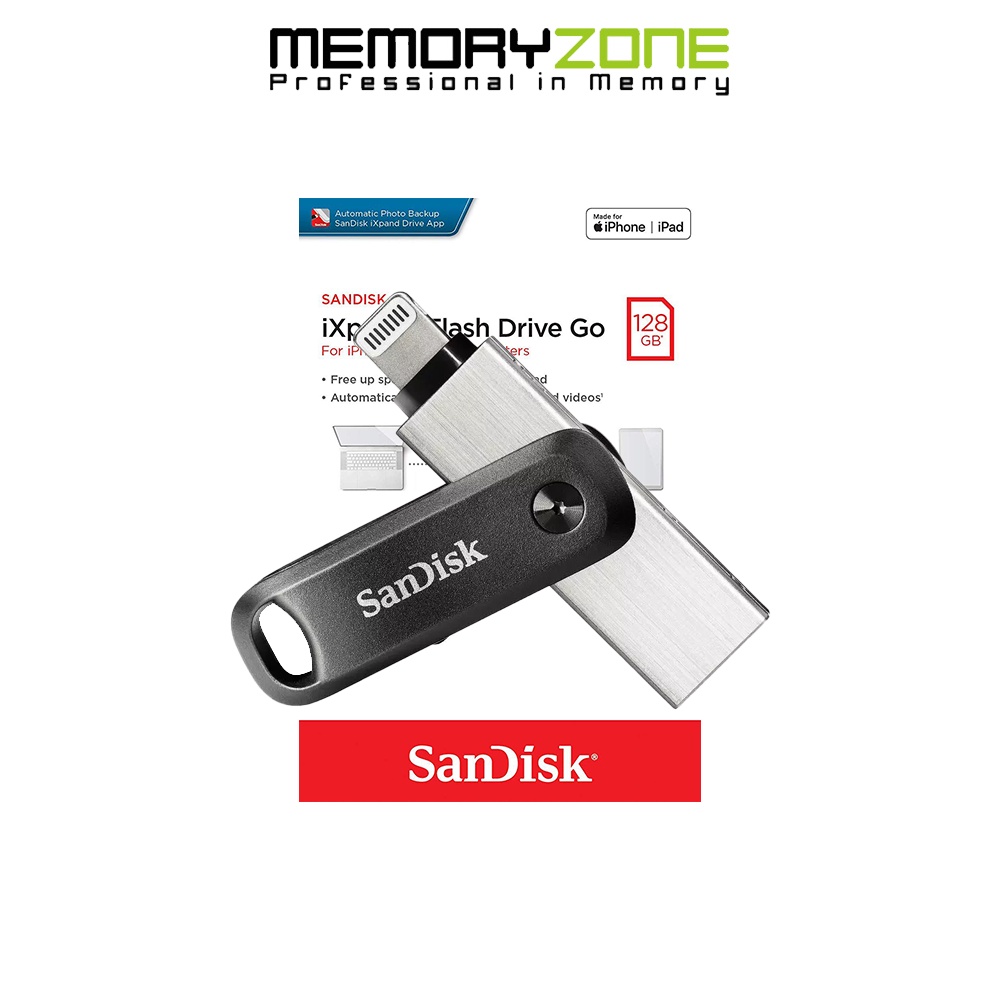 USB Sandisk iXpand Go OTG for Iphone Ipad 128GB SDIX60N-128G-GN6NE