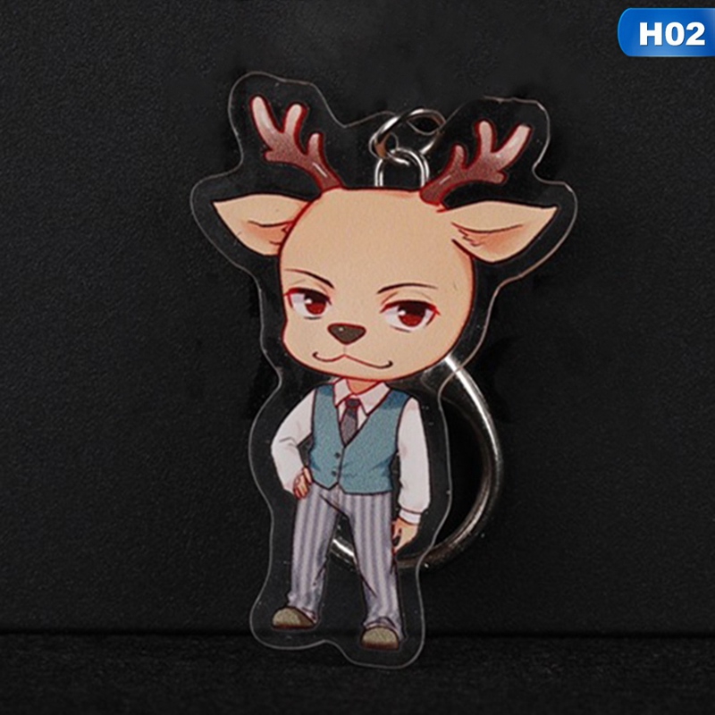 Móc chìa khóa nhựa acrylic họa tiết Anime Beastars Legosi Louis Gouhin