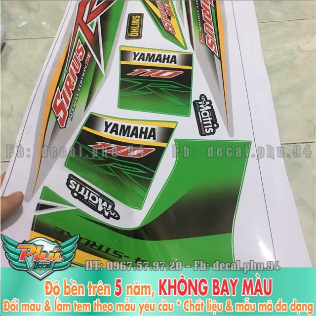 Tem rời sirius xanh chuối Chất -1