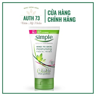 DATE 2022 Sữa Rửa Mặt Làm Sạch Sâu, Cấp Ẩm và Vitamin Simple Kind To Skin Moisturising Facial Wash 150ml
