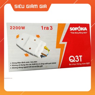Phích/ ổ/ đầu nối điện sopoka q3t/q5t/p11 chia 3/ chia 5 màu trắng