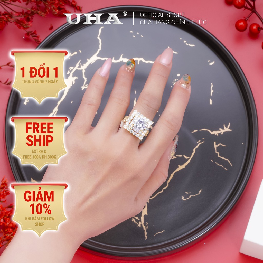 Nhẫn nữ đính xoàn N430153-145 mạ vàng cao cấp (giá tốt nhất)