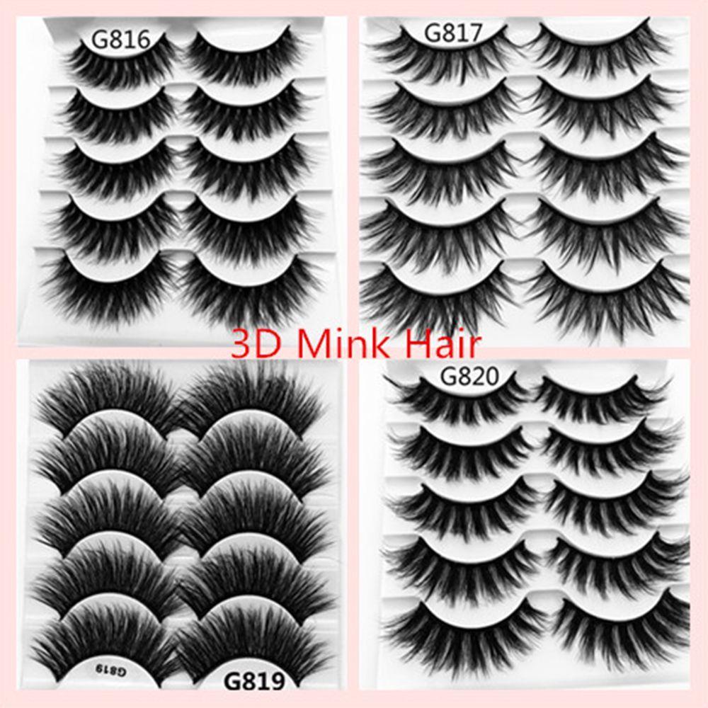 MIH Set 5 Cặp Lông Mi Giả 3D Handmade Tái Sử Dụng Linh Hoạt