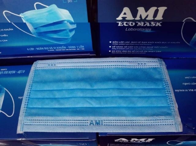 Khẩu trang hộp 50 chiếc 4 lớp kháng khuẩn Ami( nhiều mẫu mã)