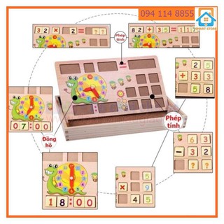 Bảng gỗ 2 mặt cho bé học toán