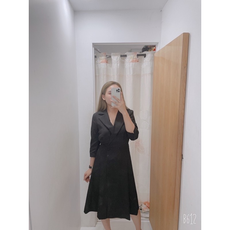 Đầm giả vest