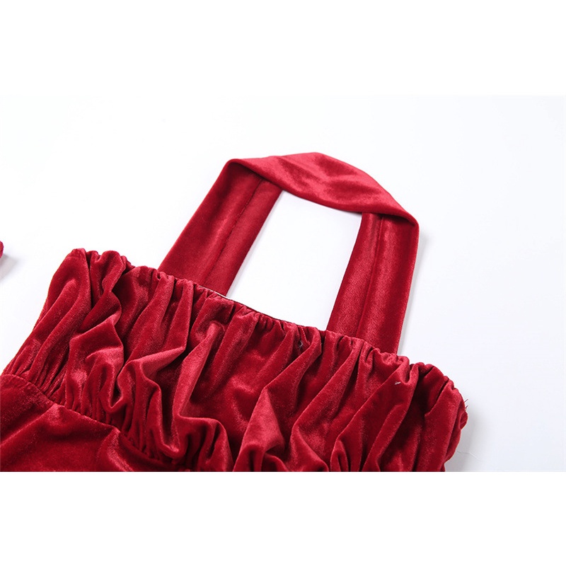 DUNEA Đầm cổ yếm hở vai eo cao thiết kế quyến rũ độc đáo dành cho nữ