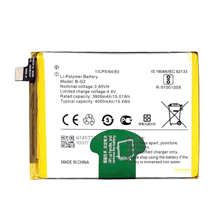 Pin Vivo V15 1819 B-G2 4000mAh Zin + Tặng Keo Dán Pin + FreeShip