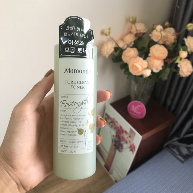 Nước Hoa hồng từ rau diếp cá mamonde pore clean toner Hàn Quốc 250ml