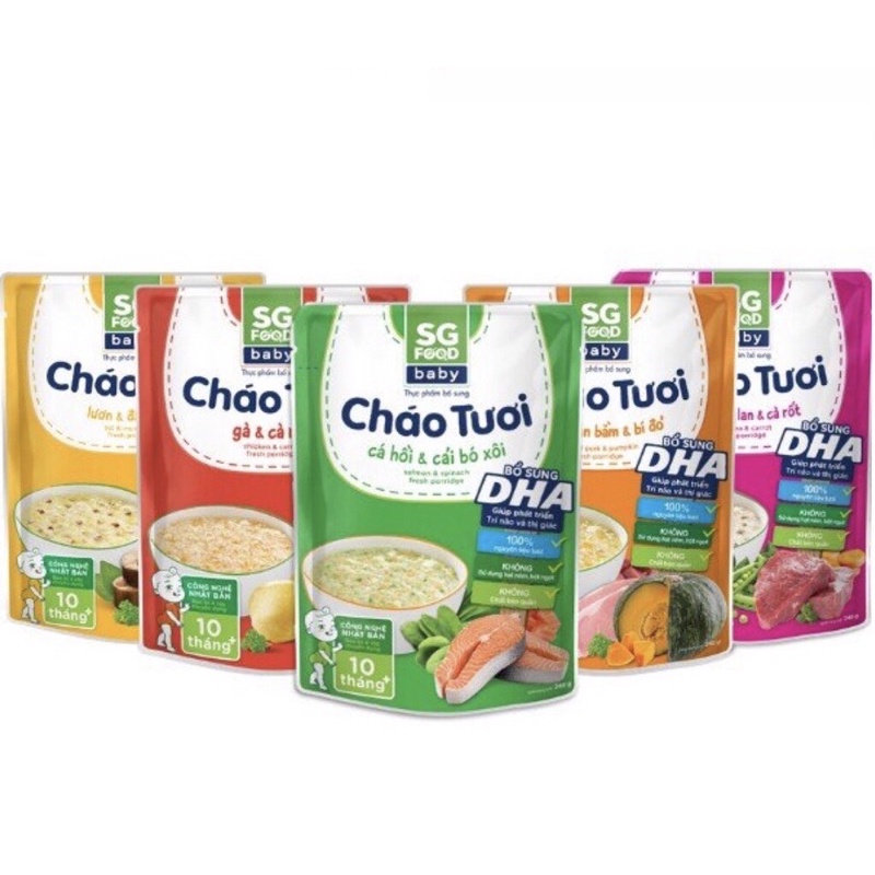 Cháo Tươi SG Food, Cháo Ăn Liền, Cho Bé Ăn Dặm 240g