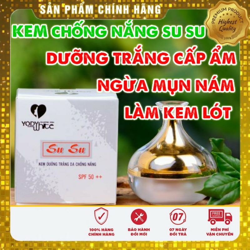 KEM CHỐNG NẮNG⚡⚡SU SU SPF 50++ Yody White Phương Anh Kem dưỡng trắng da chống nắng
