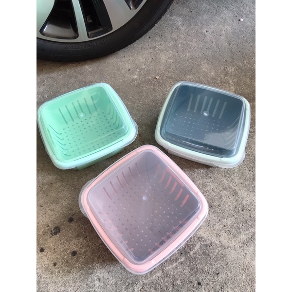 Sỉ 17k-Bộ Rổ Nhựa Kèm Chậu Có Nắp Đậy