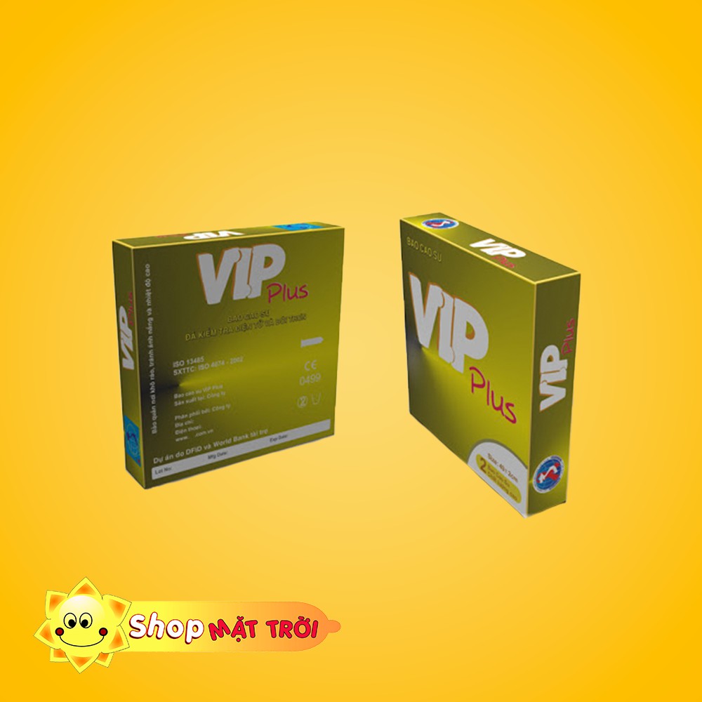 [Quà tặng]bao cao su cao cấp cho gia đình Vip Plus 1 hộp 3 chiếc