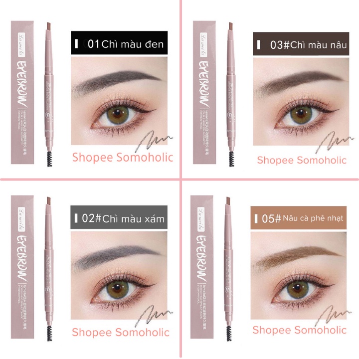 Bút chì kẻ mày hai đầu phẩy Sợi Bền Màu Kháng Nước dạng xoay tự động chống thấm nước lâu trôi Somoholic CKM4 | BigBuy360 - bigbuy360.vn
