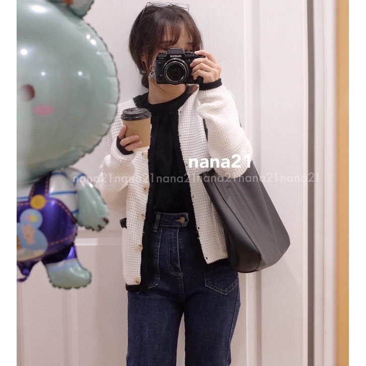 Áo cardigan viền