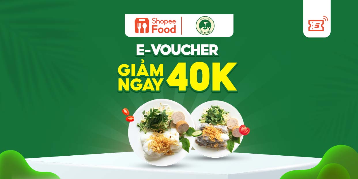 Giảm 40K đơn từ 80K khi đặt Bánh Cuốn Ba Miền tại ShopeeFood trên Shopee