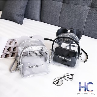 Ba lô trong suốt PVC hình tai chuột mickey