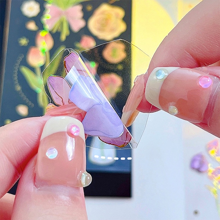 1 Sticker Dán Tường Hình Khu Vườn Bốn Mùa Dùng Trang Trí Sổ Tay