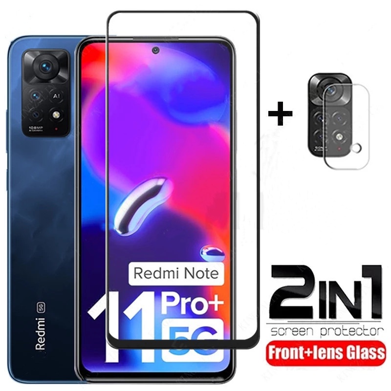 Xiaomi Redmi Note11 Note11s Note 11s 11 Pro + Plus Pro+ 4G 5G Ốp Điện Thoại Kính Cường Lực 2 Trong 1 Bảo Vệ Ống Kính Máy Ảnh Cho