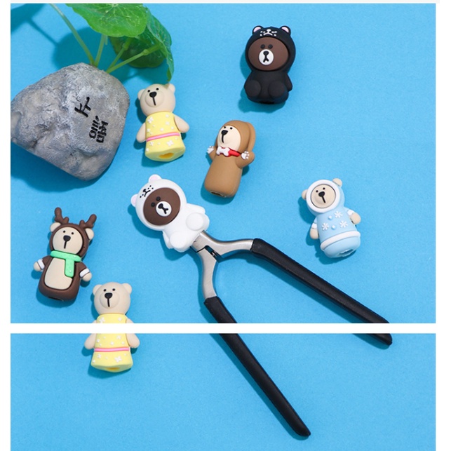 Bọc đầu kìm silicon dễ thương hình gấu