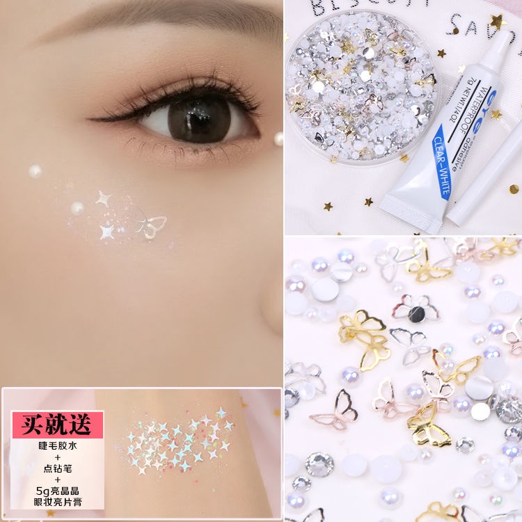 Miếng Dán Trang Điểm Mắt Kiểu Kim Cương Ngọc Trai Xinh Xắn