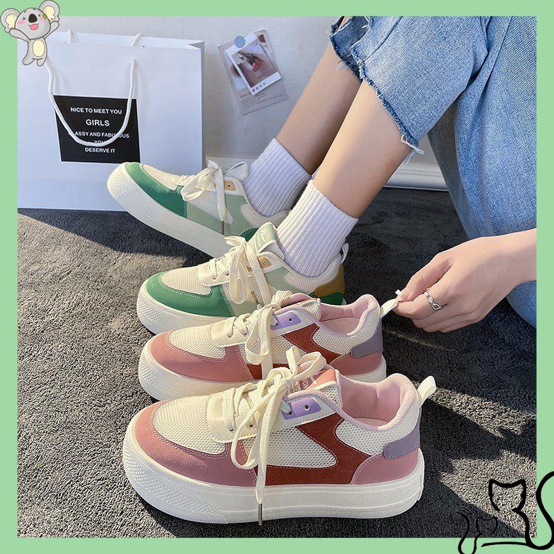 sandal đi biển Giày Thể Thao Đế Dày Màu Xanh Lá Cây Dạng Lưới Thời Trang Mùa Hè Mới Dễ Phối Đồ