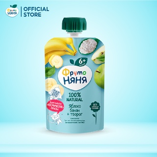 Trái cây nghiền vị táo, chuối và phomai tươi Fruto Nyanya 90g