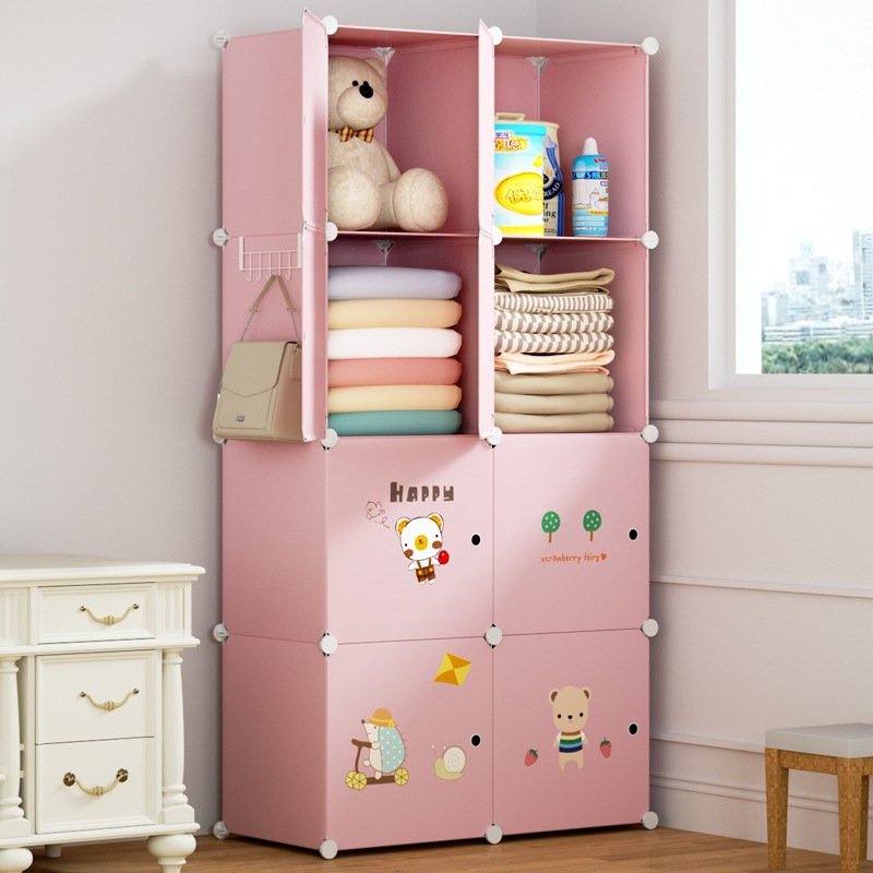 Tủ nhựa lắp ghép 8 ô mẫu hoạt hình xinh xắn V LUCKY HOUSE VLK51