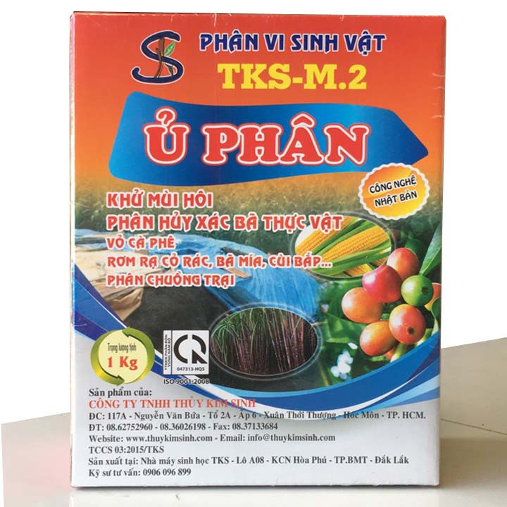TKS-M2  Men Ủ Phân Vi Sinh: Phân Hủy Xác Bã Thực Vật, Khử Mùi Hôi Làm Phân Hữu Cơ - Hộp 1kg