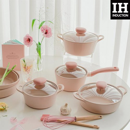 ♡K-kitchen♡   Bộ sưu tập chậu và chảo cảm ứng màu hồng