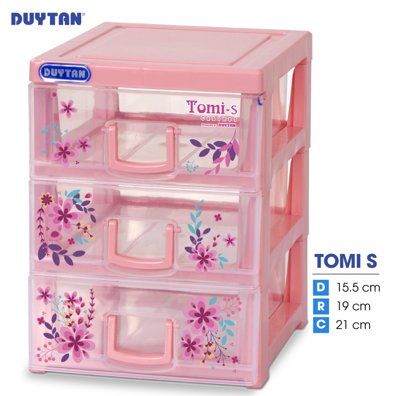 Tủ nhựa DUY TÂN Tomi S 3 ngăn (15.5 x 19 x 21 cm) - 08982 - Giao màu ngẫu nhiên