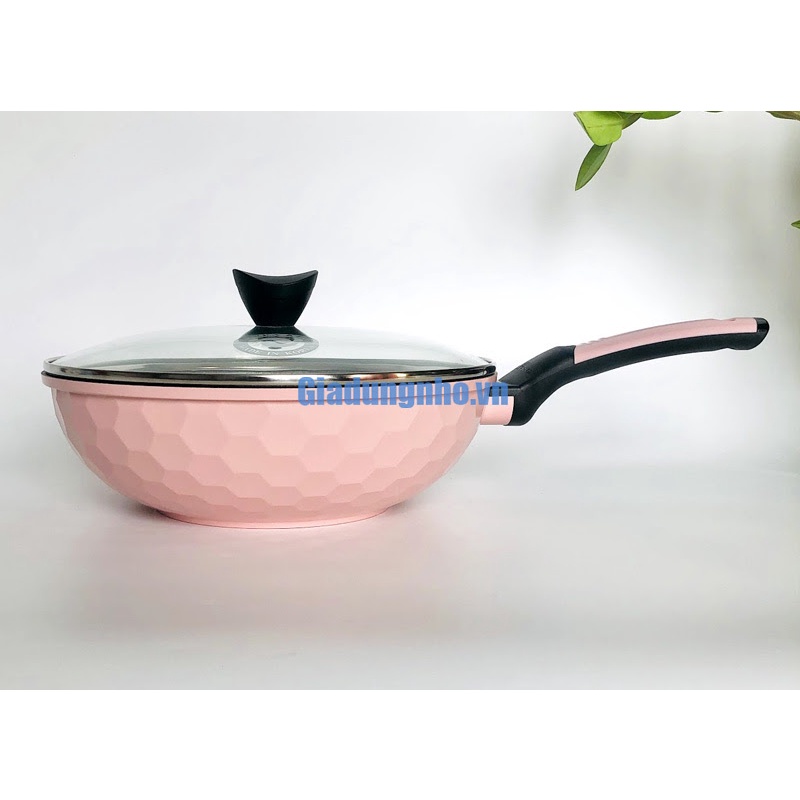 Chảo đá sâu lòng Korea King 28cm kèm nắp kiếng