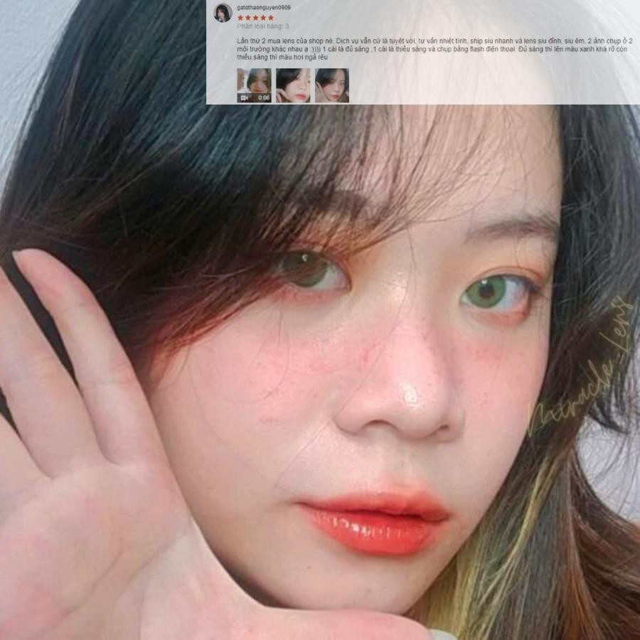 [Lens xanh lá] Kính áp tròng Hàn Quốc SIGNAL SKY GREEN - Lens cận thời trang